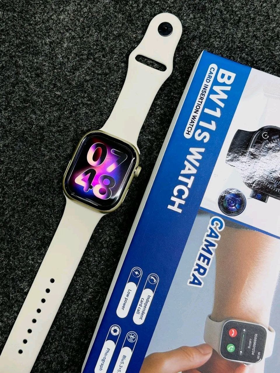 BW11S Ultra-Thin Smartwatch with Camera & Sim Card Support