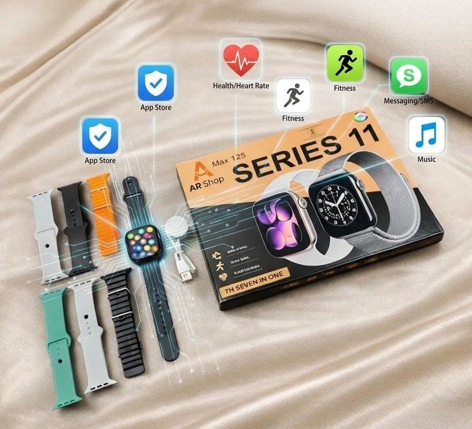 Maixinn Max 125 Series 11 Smartwatch with 7 Straps