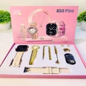 A58 Plus Ultimate Luxury 7-in-1 Smartwatch & Jewelry Gift Set for Women