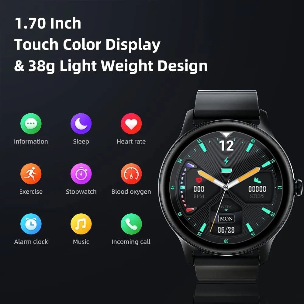 METATU Smart Fitness Tracker & Stylish Round Smartwatch