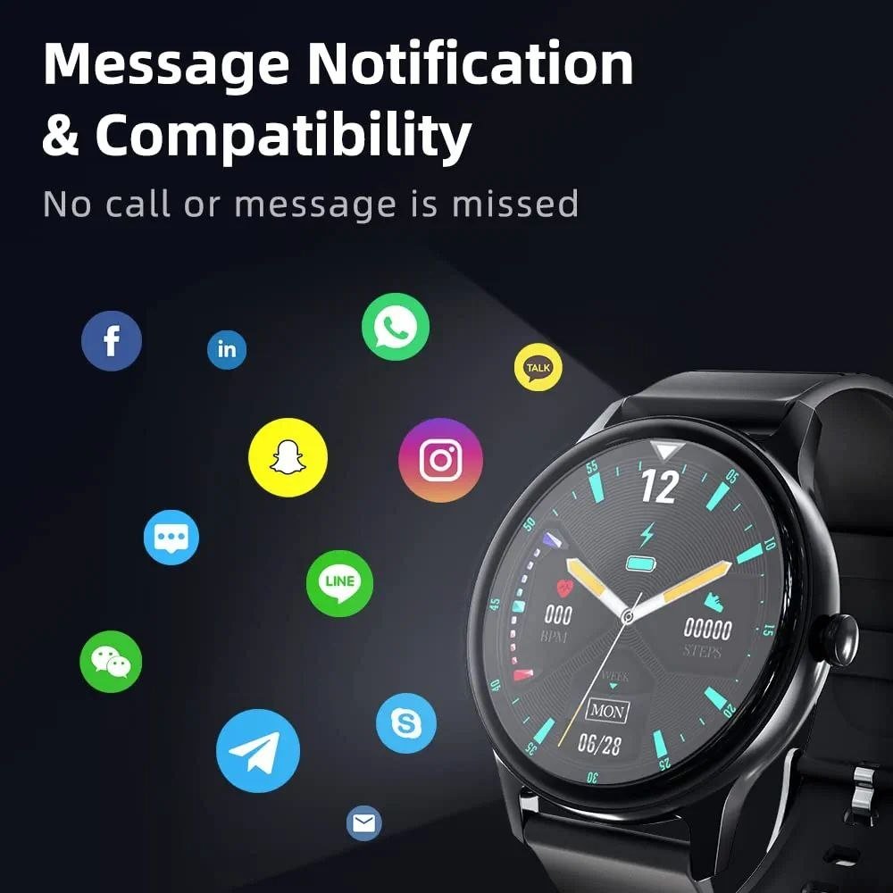 METATU Smart Fitness Tracker & Stylish Round Smartwatch