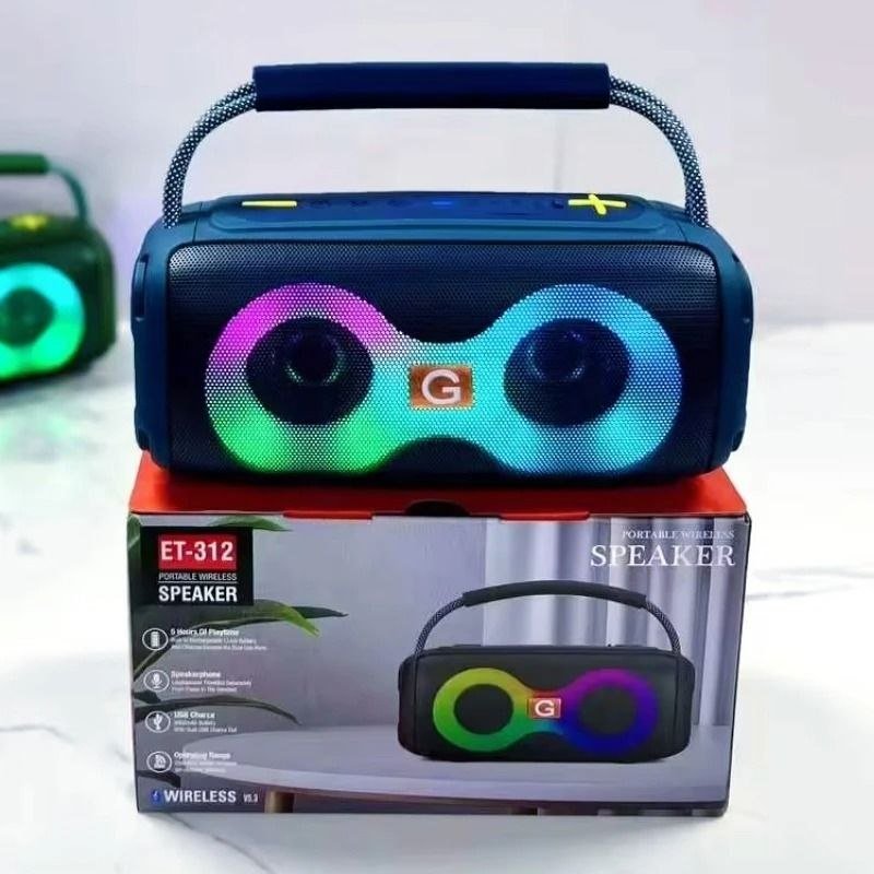 ET-312 Portable Wireless Speaker with RGB Disco Lights
