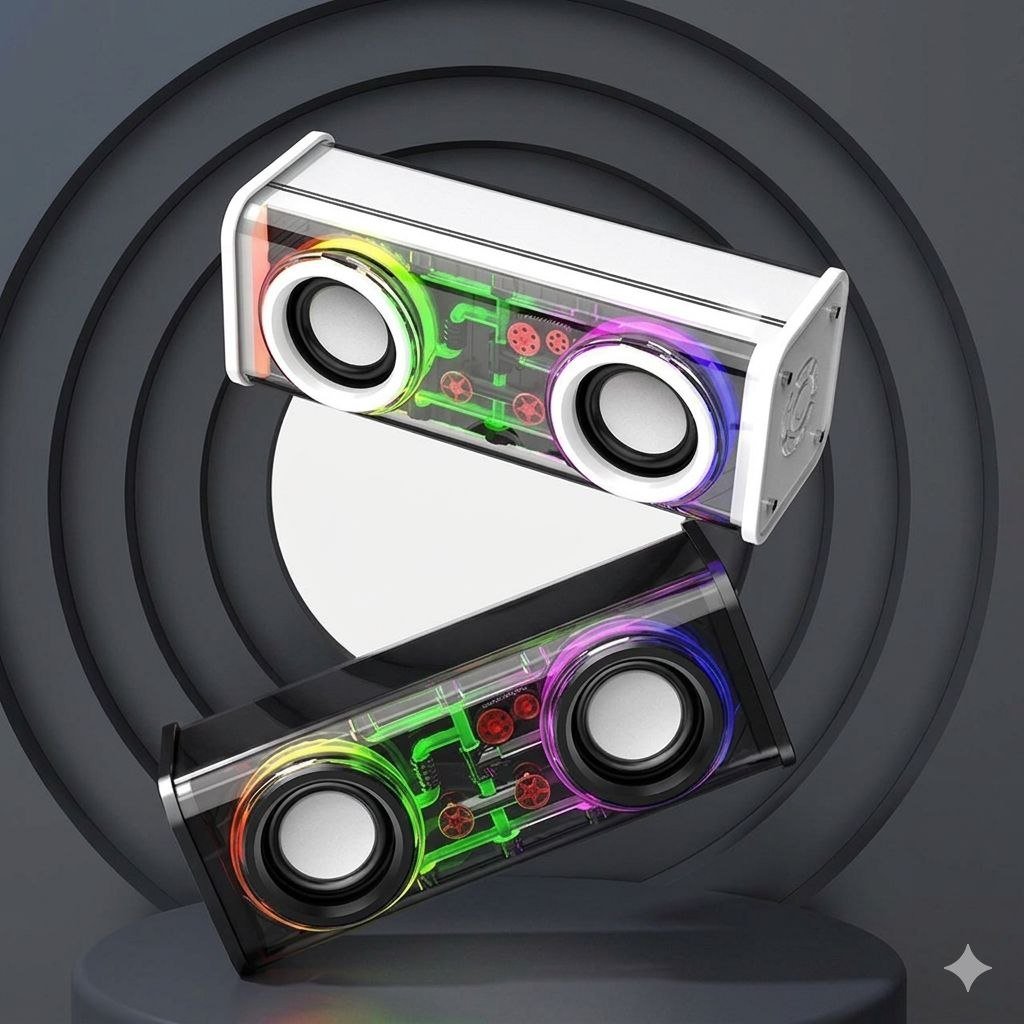 V8 RGB Dual Magnetic Transparent Bluetooth Speaker