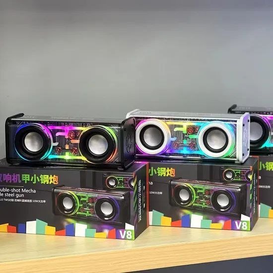 V8 RGB Dual Magnetic Transparent Bluetooth Speaker