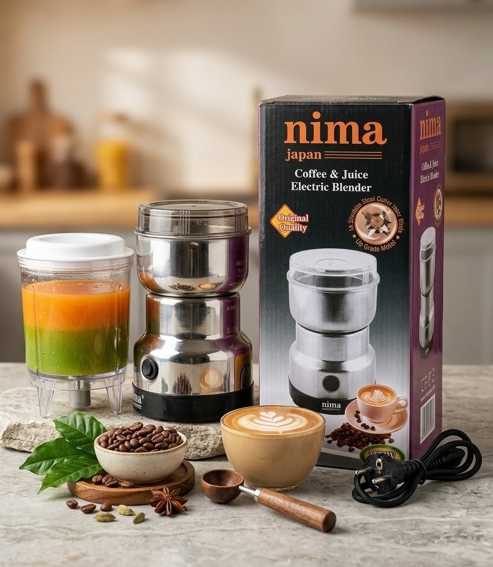 Nima 2-in-1 Stainless Steel Electric Coffee Grinder & Juicer Blender