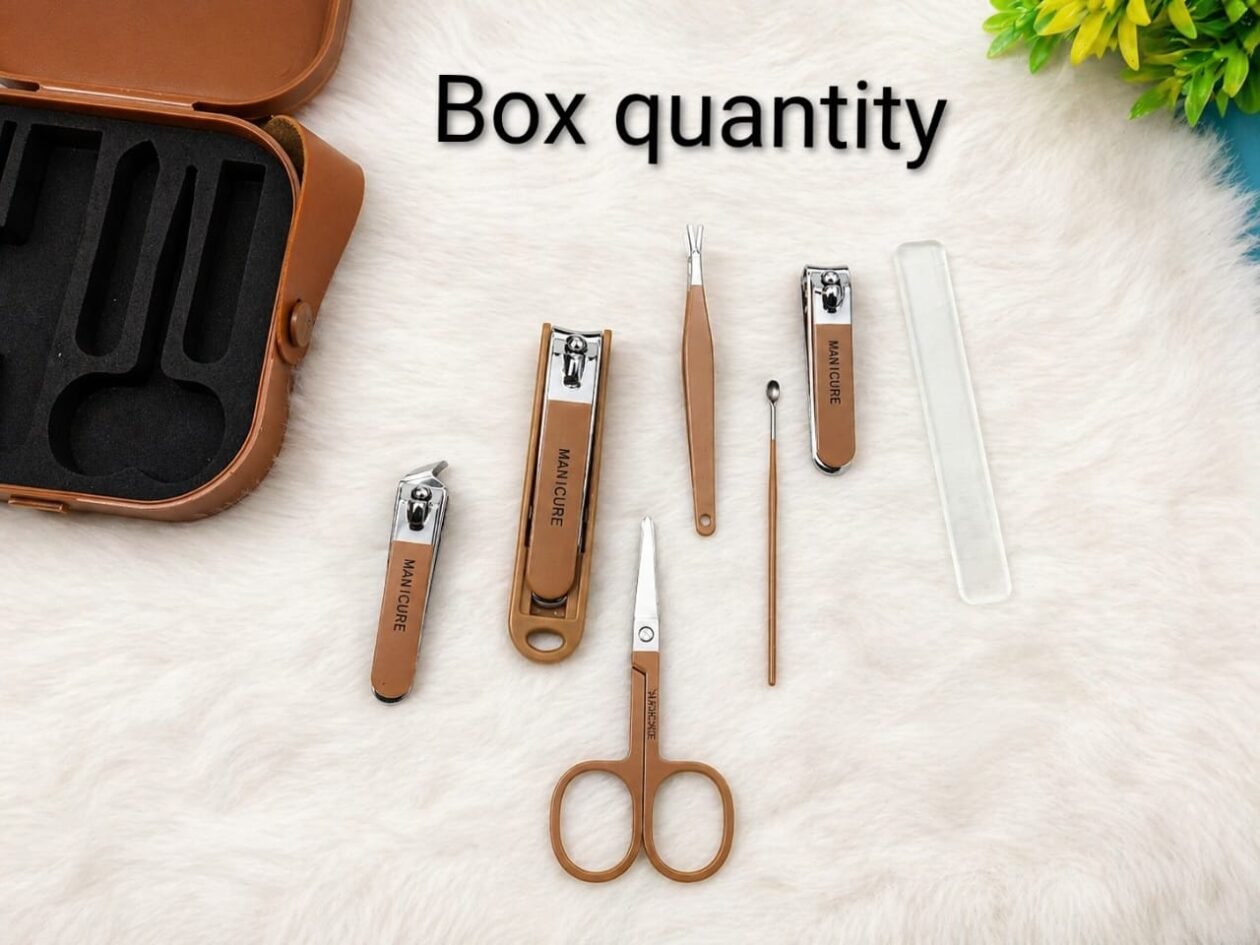 Premium 7-in-1 Professional Manicure & Grooming Kit with Strap Case