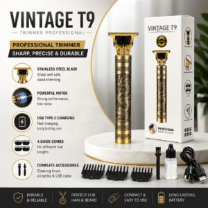 Vintage T9 Rechargeable Hair Trimmer – Gold Dragon Edition