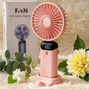 Premium LED Digital Display Portable Handheld Fan with Neck Strap