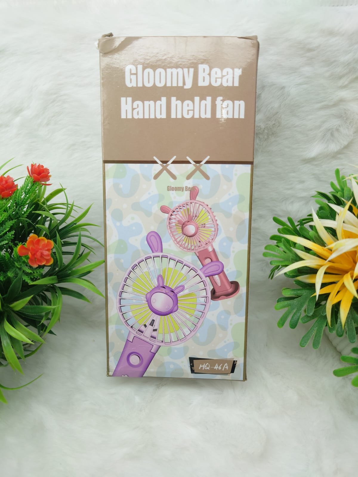 Cute Gloomy Bear Handheld Mini Rechargeable Fan with Table Stand