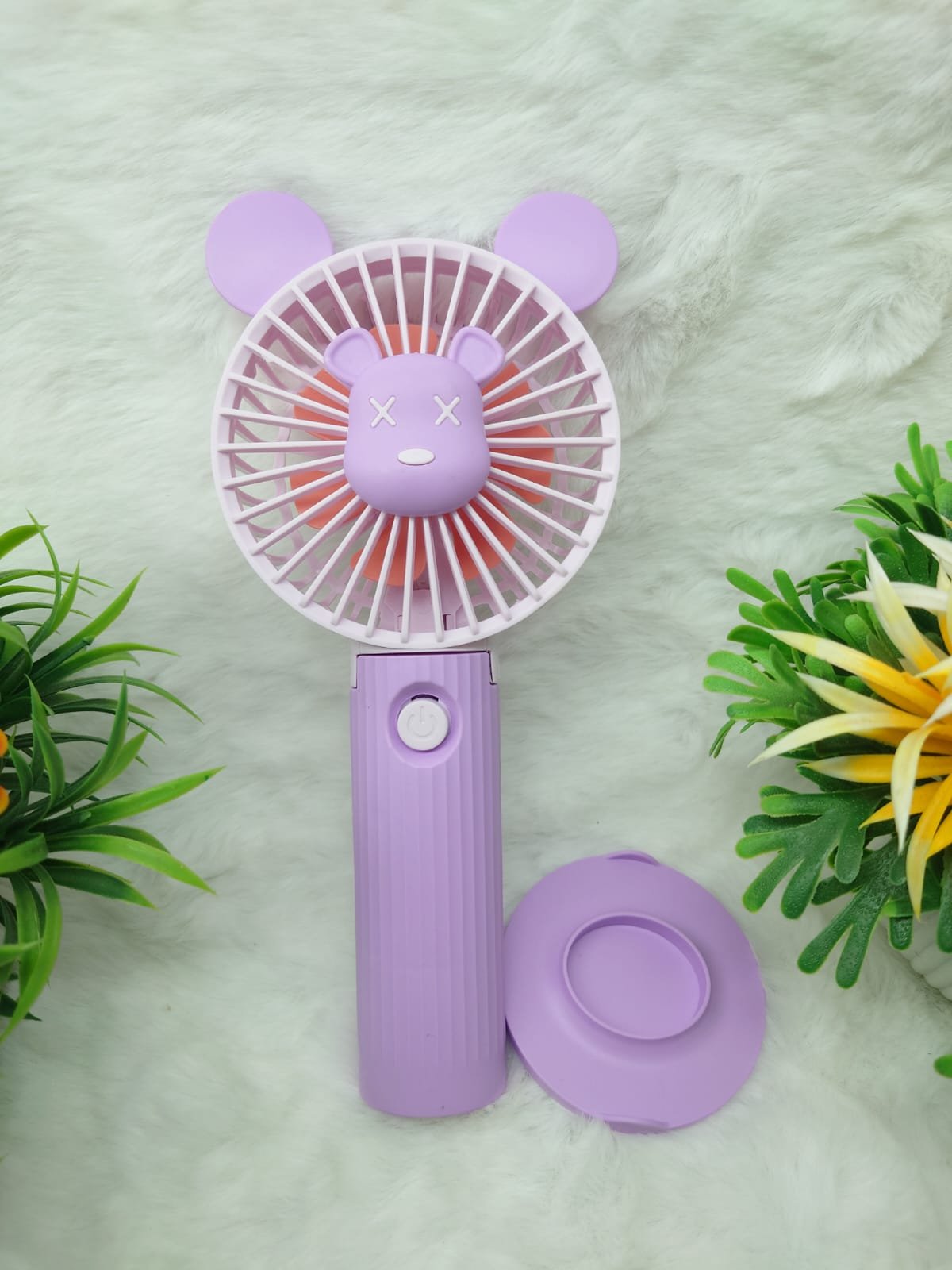 Cute Gloomy Bear Handheld Mini Rechargeable Fan with Table Stand