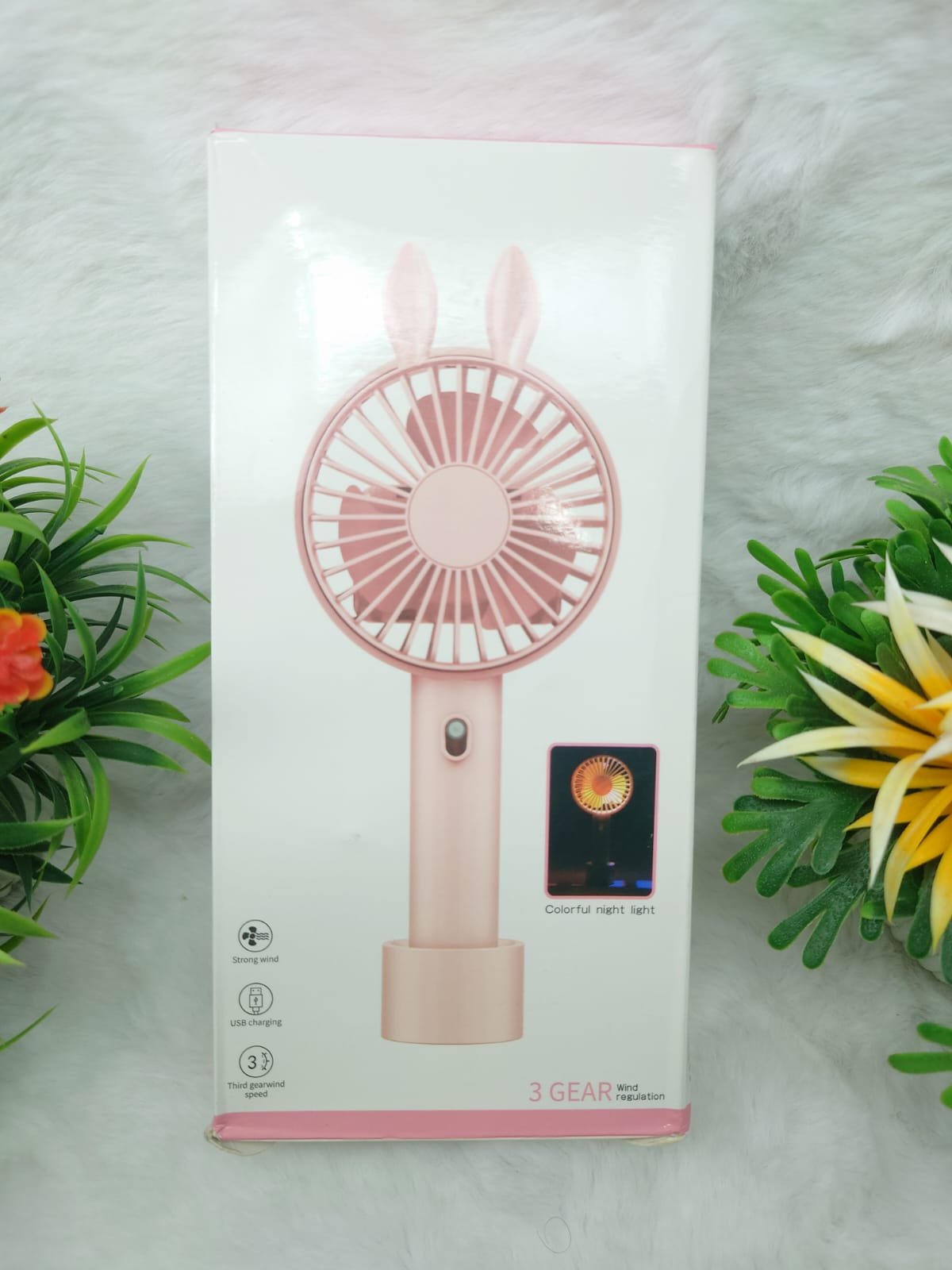 Cute Hello Kitty Design 2-in-1 Handheld Mist Fan with Cold spray & Night Light
