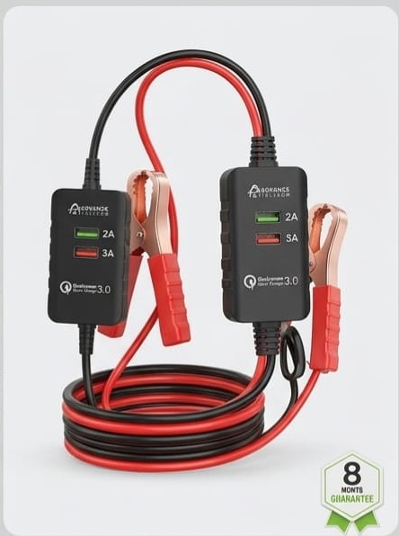 Advance Telecom 18W Fast DC Charger (12V-24V) with Battery Clamps